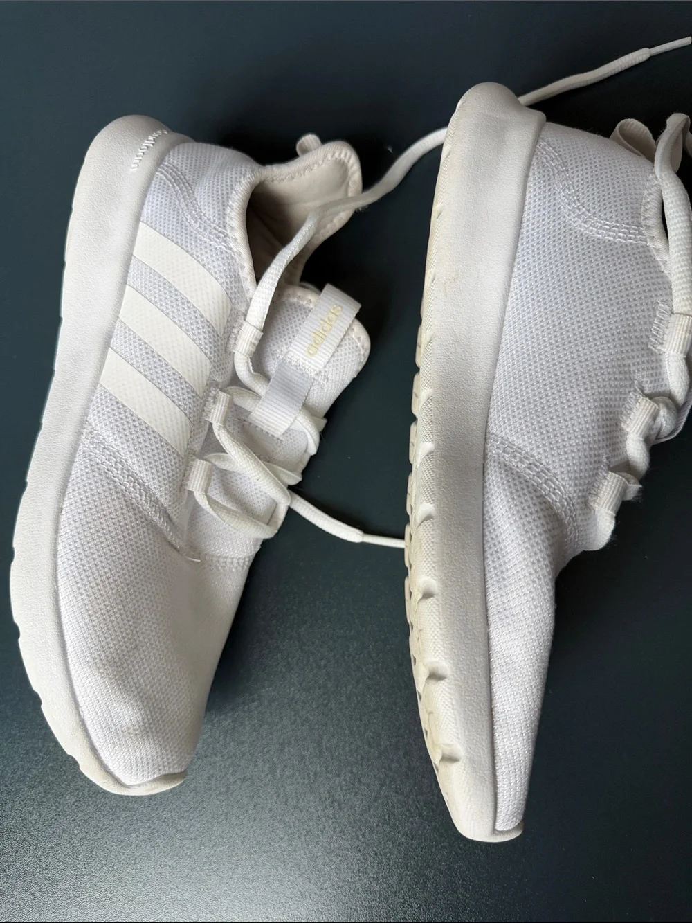 adidas Women's White Knit Lace-Up Sneakers
